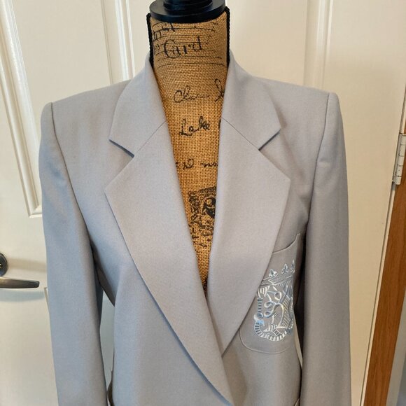Blue Gray Wool Blazer Jacket EUC Women Size S - Picture 4 of 16